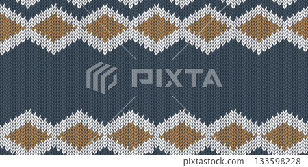 Zigzag knitted gold and blue colors seamless pattern background Zigzag knitted gold and blue colors seamless pattern background 133598228