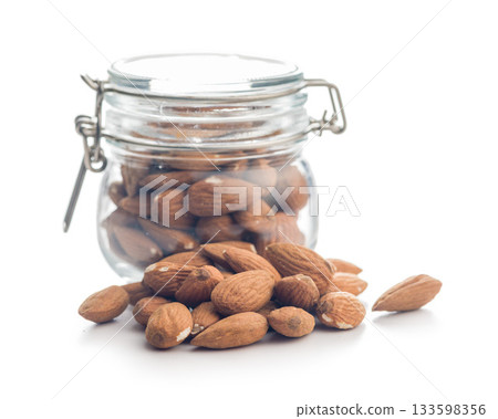 Almond kernel nuts isolated on white background. 133598356