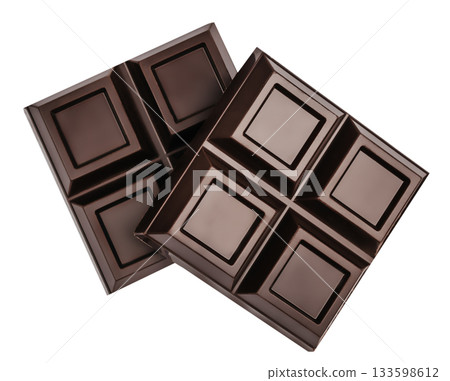 Dark chocolate bars isolated on white background Dark chocolate bars isolated on white background 133598612