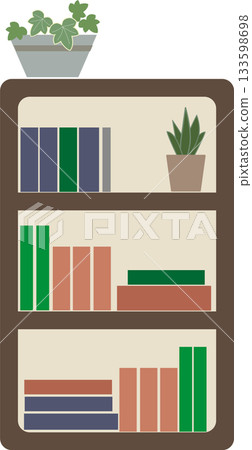擺放著室內植物的書架插圖 / 室內 / 收納 133598698
