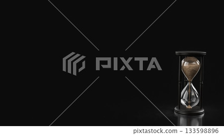 Elegant Hourglass Time Passing Minimal Concept 3d rendering. Elegant Hourglass Time Passing Minimal Concept 3d rendering. 133598896