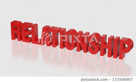 Relationship Text in Bold Red Letters on White Background 3d render. Relationship Text in Bold Red Letters on White Background 3d render. 133598907