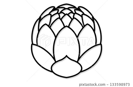 Spring wild vegetables and butterbur line drawing icon material Spring wild vegetables and butterbur line drawing icon material 133598973