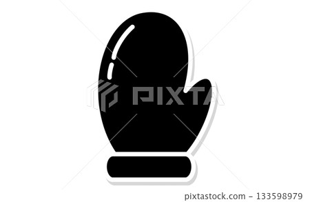 Winter mitten gloves black and white illustration icon material Winter mitten gloves black and white illustration icon material 133598979