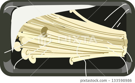 Enoki Mushroom Fresh Produce in Plastic Tray Food Ingredient 133598986