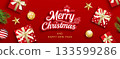 Merry christmas and happy new year holiday season greeting card design template. 133599286