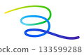 Abstract dynamic spiral gradient smooth colorful flowing curved line design element. 133599288