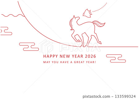 2026年馬年系列設計:時尚新年賀卡,以馬、鴴和富士山為主題。 2026年馬年系列設計:時尚新年賀卡,以馬、鴴和富士山為主題。 133599324