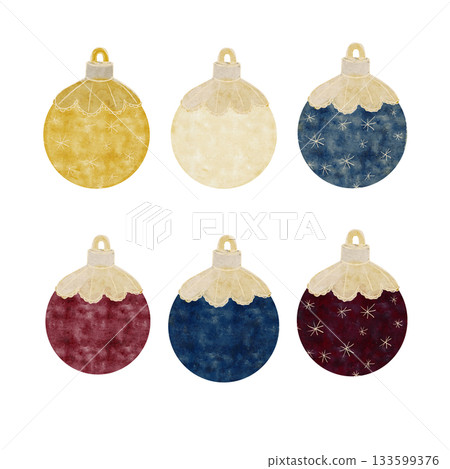 Christmas tree colorful textured ornaments isolated on white background. Watercolor clip art perfect for wrapping paper, cards, Christmas, new year, stickers, textile, posters, totes design. Christmas tree colorful textured ornaments isolated on white background. Watercolor clip art perfect for wrapping paper, cards, Christmas, new year, stickers, textile, posters, totes design. 133599376