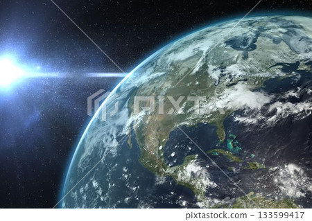 Aerial view of the Earth from the space 133599417