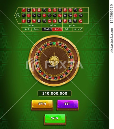 Wheel of roulette, Close-up Wheel of roulette, Close-up 133599419