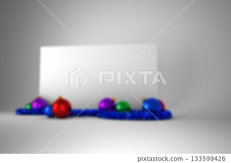 Blurry poster with christmas baubles 133599426