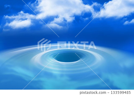 Digitally generated circle in sky Digitally generated circle in sky 133599485