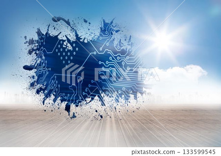 Splash showing circuit board Splash showing circuit board 133599545