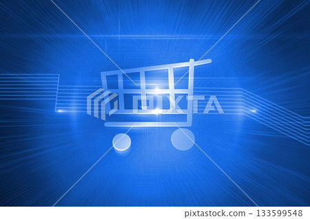 Shiny trolley on blue background 133599548