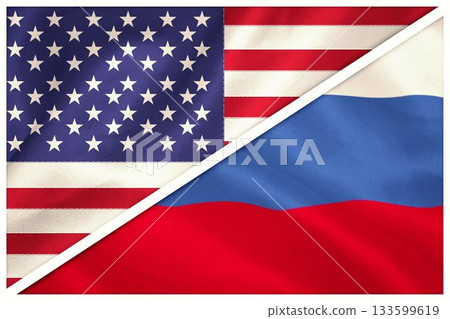 Flags of Russia and America 133599619