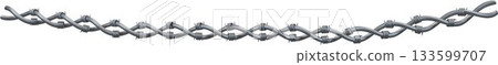 Panoramic shot of barbed wire Panoramic shot of barbed wire 133599707