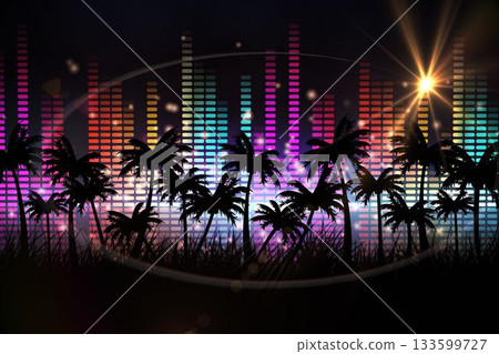 Digitally generated palm tree background 133599727