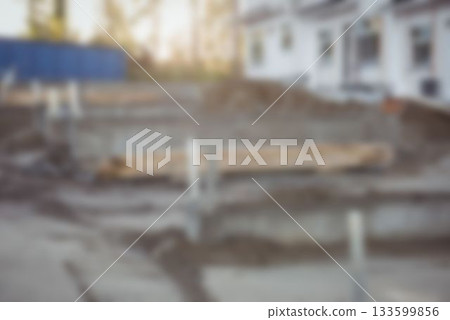 Empty construction site background Empty construction site background 133599856