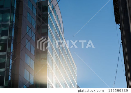 Side view of modern office buildings Side view of modern office buildings 133599889