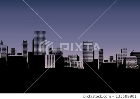 Silhouette cityscape against clear sky Silhouette cityscape against clear sky 133599901