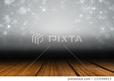 Shimmering light design over boards 133599913