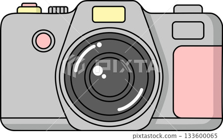 Nostalgic Retro Cartoon SLR Film Camera Illustration Vintage Classic Single Lens Reflex Camera Icon 133600065