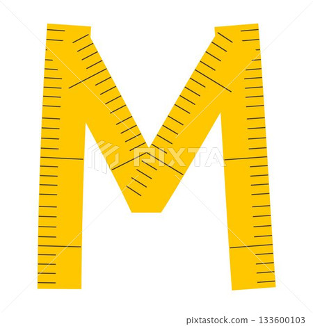 Measuring Tape Letter M Education Alphabet Icon Element Measuring Tape Letter M Education Alphabet Icon Element 133600103
