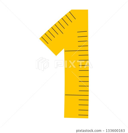 Measuring Tape Letter 1 Education Alphabet Icon Element Measuring Tape Letter 1 Education Alphabet Icon Element 133600163