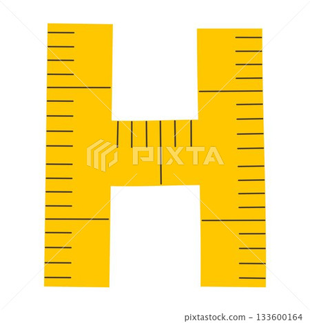 Measuring Tape Letter H Education Alphabet Icon Element Measuring Tape Letter H Education Alphabet Icon Element 133600164