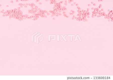 Pink background with tiny hearts. Valentine's day concept. 133600184