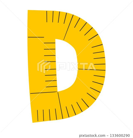 Measuring Tape Letter D Education Alphabet Icon Element Measuring Tape Letter D Education Alphabet Icon Element 133600290