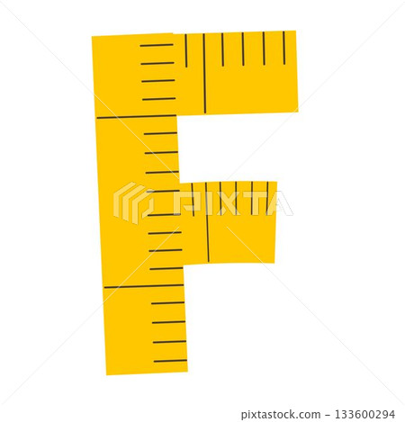 Measuring Tape Letter F Education Alphabet Icon Element Measuring Tape Letter F Education Alphabet Icon Element 133600294