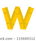 Measuring Tape Letter W Education Alphabet Icon Element 133600312