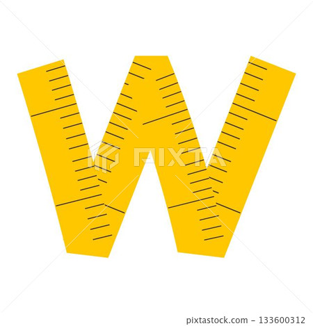 Measuring Tape Letter W Education Alphabet Icon Element 133600312