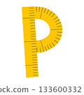 Measuring Tape Letter P Education Alphabet Icon Element 133600332