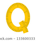 Measuring Tape Letter Q Education Alphabet Icon Element 133600333