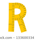 Measuring Tape Letter R Education Alphabet Icon Element 133600334