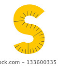 Measuring Tape Letter S Education Alphabet Icon Element 133600335