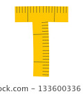 Measuring Tape Letter T Education Alphabet Icon Element 133600336