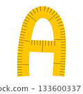 Measuring Tape Letter A Education Alphabet Icon Element 133600337