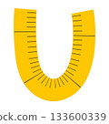 Measuring Tape Letter U Education Alphabet Icon Element 133600339