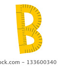 Measuring Tape Letter B Education Alphabet Icon Element 133600340