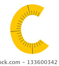 Measuring Tape Letter C Education Alphabet Icon Element 133600342