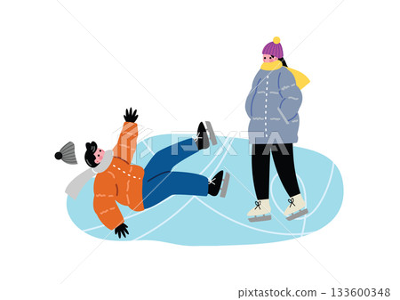 Ice skating couple 133600348