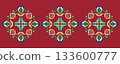 Oriental decorative pattern - vector design combining flowers and curves 133600777