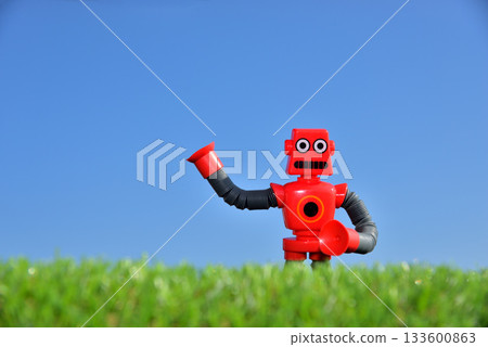 一張人工智慧機器人在藍天下演講的圖片 一張人工智慧機器人在藍天下演講的圖片 133600863