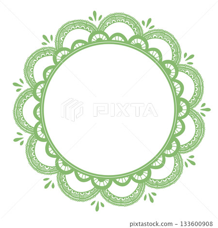 可愛的黃綠色圓形蕾絲 133600908