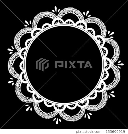 Cute white circular lace Cute white circular lace 133600919