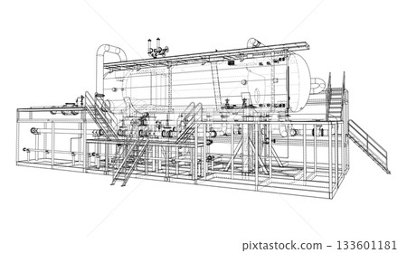 Industrial Equipment Wireframe Design. Vector Industrial Equipment Wireframe Design. Vector 133601181
